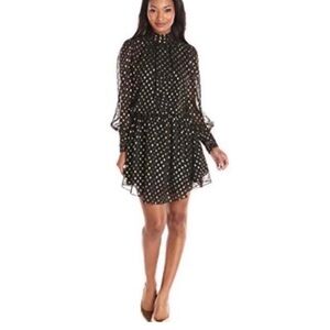 Gold Disco Dot Dress Black